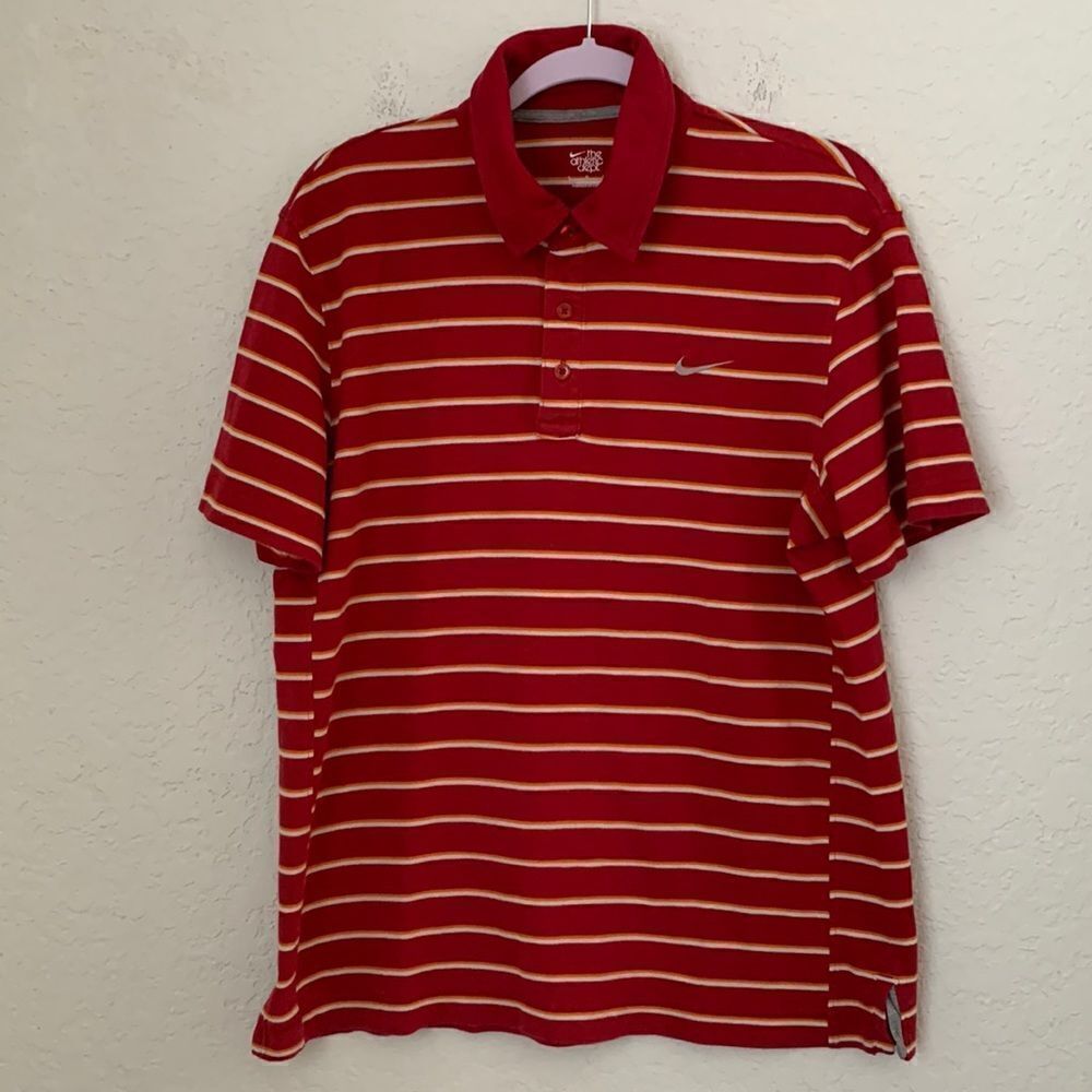 Nike The Athletic Department Cotton Blend Striped Polo Size L